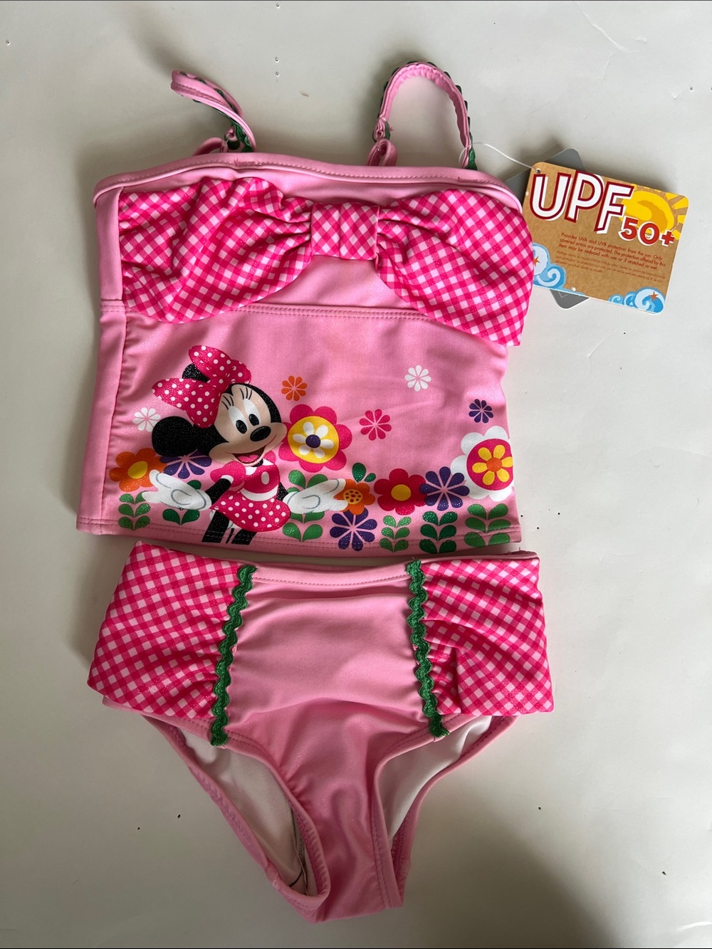 Disney Pink Minnie Mouse Two-Piece Rashguard Swimsuit